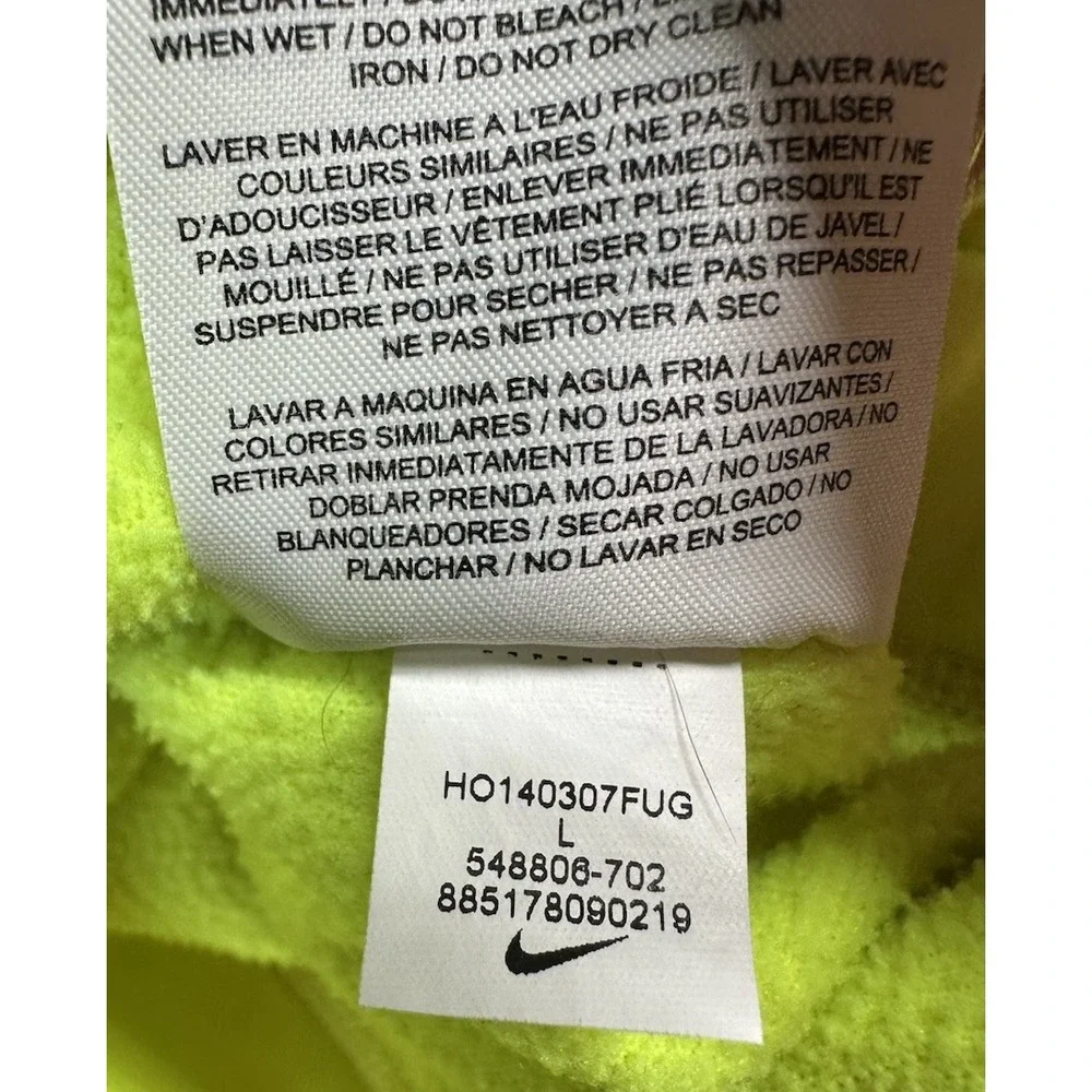 Nike Swoosh Out All Time Women's Pullover Hoodie Yellow Gray Sweatshirt Size‎ L
